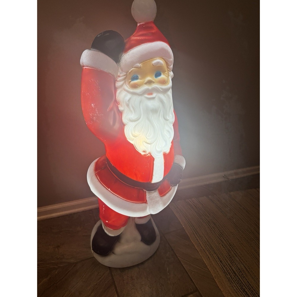 Vintage General Foam Dancing Twirling Santa Christmas Blow Mold Yard Decoration